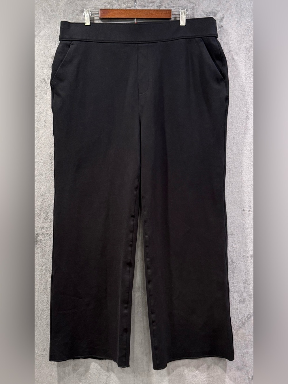 Spanx Super Smooth Perfect Fit Wide Leg Ponte Knit Pants Women's 3X Black